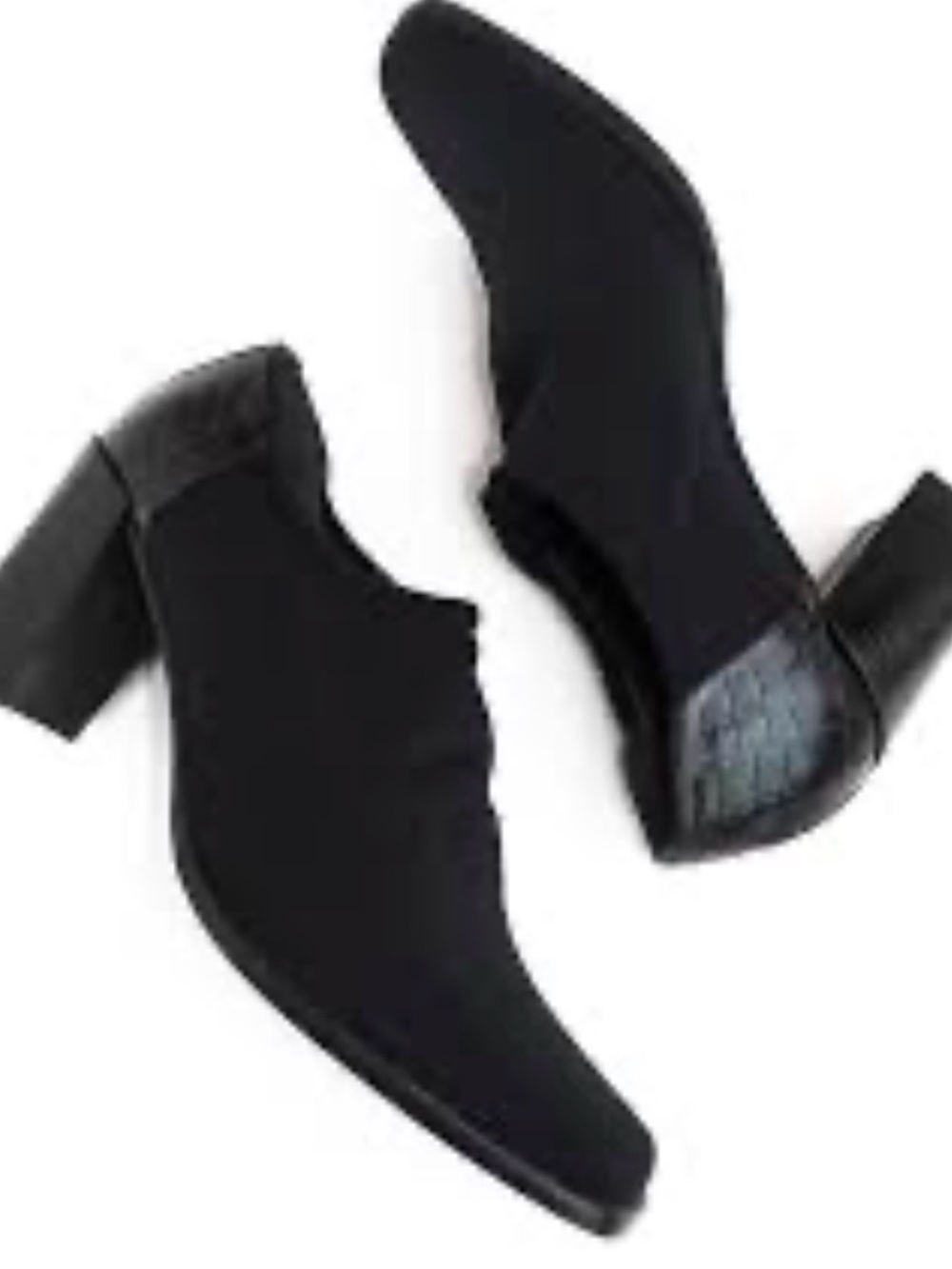 Donald J. Pliner Black crepe elastic Block Heel Ankle Booties